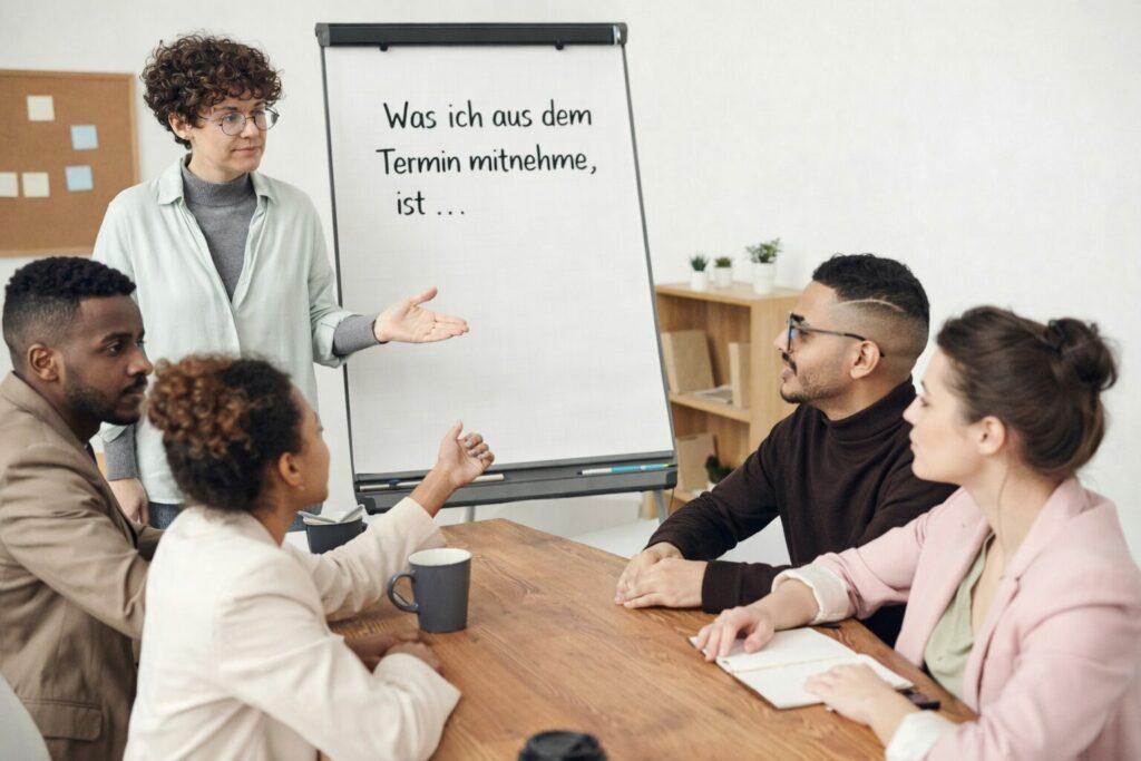 Blitzlicht am Ende von Meetings