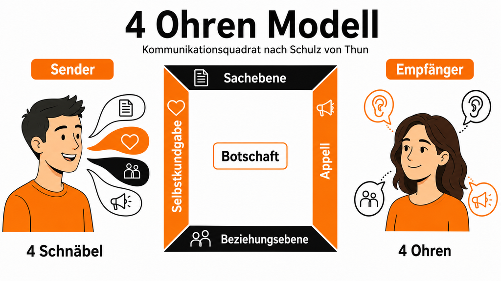 Kommunikationsquadrat Vier Ohren Modell von Schulz von Thun_Grafik_coaching-neuherz.at